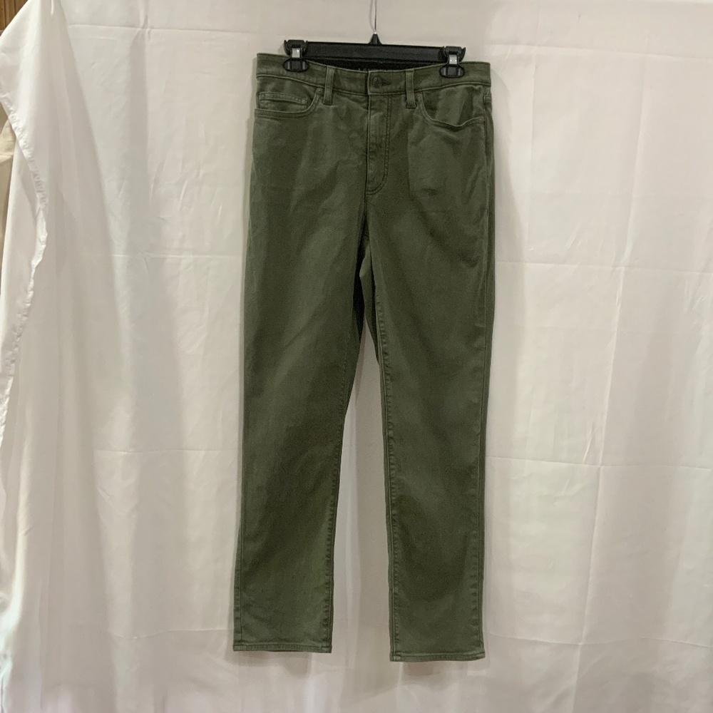Lands' End Women's Army Green Stretch Jeans Elastic Waist Size 10 NWOT